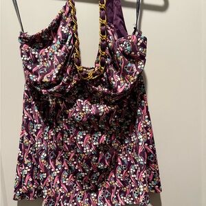 Lulumari Purple and Gold Patterned Top